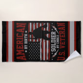 Amerikaner von Birth Soldier durch Wahl Veteranen Strandtuch (Vorderseite)