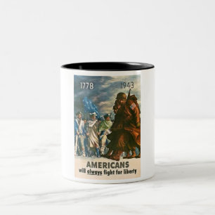 Amerikaner werden immer für die Freiheit kämpfen - Zweifarbige Tasse