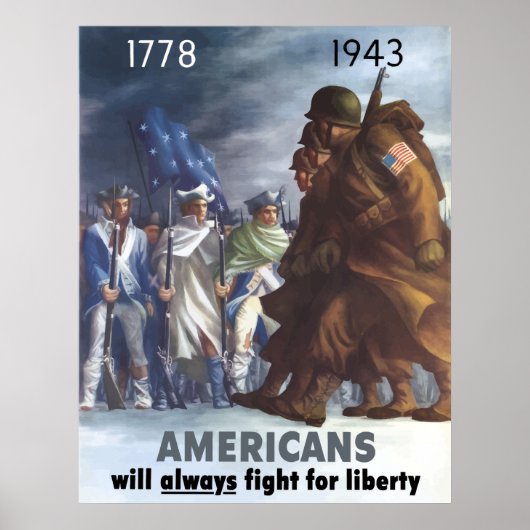 Amerikaner werden immer für Freiheit kämpfen Poster (Vorne)