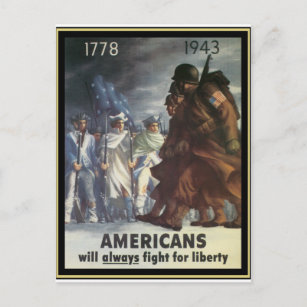 Amerikaner werden immer für Freiheit kämpfen Postkarte
