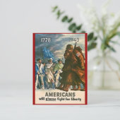 Amerikaner werden immer für Freiheit kämpfen - Zwe Postkarte (Stehend Vorderseite)