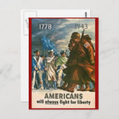 Amerikaner werden immer für Freiheit kämpfen - Zwe Postkarte (Vorne/Hinten)