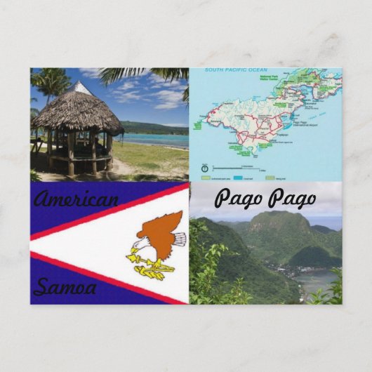 Amerikanerin, Samoa, Pago Pago Postkarte (Vorderseite)