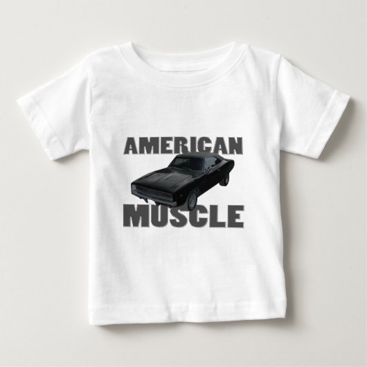 Amerikanermuskel 1968 des Dodgeladegeräts r/t Baby T-shirt (Vorderseite)