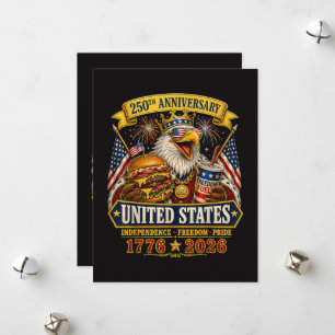 Amerikanisch 1776 2026 250. 4. Juli Unabhängigkeit Feiertagskarte