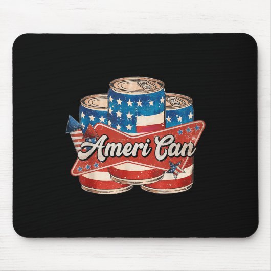 Amerikanisch Ameri Can 4. Juli Retro Usa Bier Patr Mousepad (Vorne)