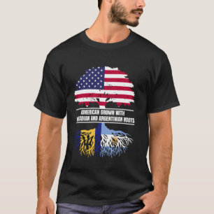 Amerikanisch angebaut mit Flagge Barbadianisch Arg T-Shirt