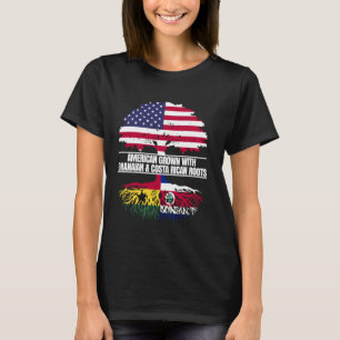 Amerikanisch angebaut mit Flaggen-Herkunft Ghanais T-Shirt
