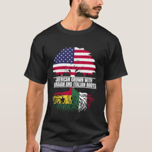 Amerikanisch angebaut mit Flaggen-Herkunft Ghanais T-Shirt