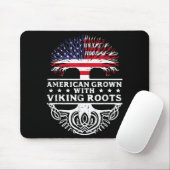 Amerikanisch angebaut mit Wikinger-Wurzeln US-Flag Mousepad (Mit Mouse)