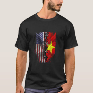Amerikanisch angebaute vietnamesische Wurzeln USA T-Shirt