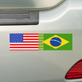 Amerikanisch-Brasilianische Flaggen Autoaufkleber (Auf Auto)