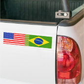 Amerikanisch-Brasilianische Flaggen Autoaufkleber (Auf Lkw)