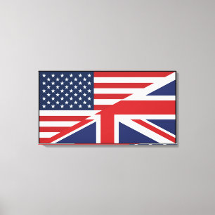 Amerikanisch - Briten kombinierte Flagge Leinwanddruck