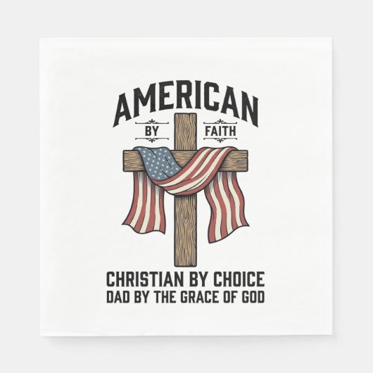 Amerikanisch durch Glauben Christlicher Vater Patr Serviette (Vorderseite)