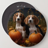 Amerikanisch-englischer Foxhound Welpen Herbst Fre Button (Vorne & Hinten)