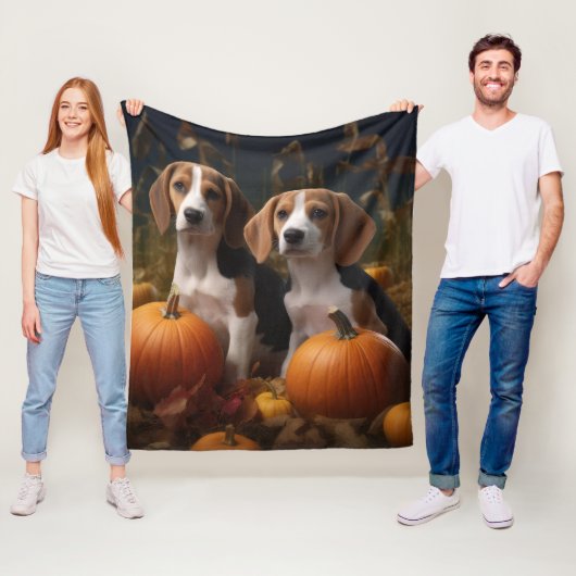 Amerikanisch-englischer Foxhound Welpen Herbst Fre Fleecedecke (Beispiel)