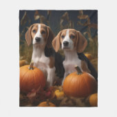 Amerikanisch-englischer Foxhound Welpen Herbst Fre Fleecedecke (Vorderseite)