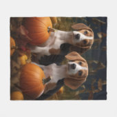 Amerikanisch-englischer Foxhound Welpen Herbst Fre Fleecedecke (Vorderseite (Horizontal))