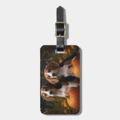 Amerikanisch-englischer Foxhound Welpen Herbst Fre Gepäckanhänger (Vorderseite vertikal)