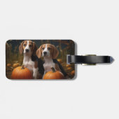 Amerikanisch-englischer Foxhound Welpen Herbst Fre Gepäckanhänger (Rückseite horizontal)