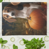 Amerikanisch-englischer Foxhound Welpen Herbst Fre Geschirrtuch (Gefaltet)