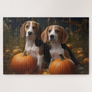 Amerikanisch-englischer Foxhound Welpen Herbst Fre Puzzle