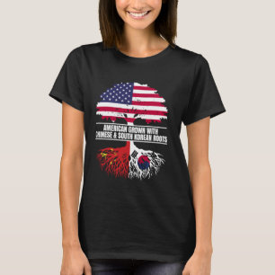 Amerikanisch gewachsen mit Flaggen-Heritage chines T-Shirt