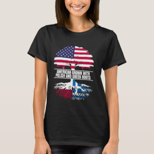 Amerikanisch gewachsen mit Flaggen-Heritage Polnis T-Shirt