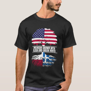 Amerikanisch gewachsen mit Flaggen-Herkunft Polnis T-Shirt