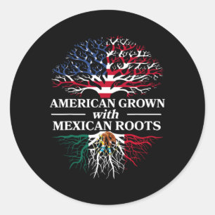 Amerikanisch gewachsene mexikanische Wurzeln Mexic Runder Aufkleber