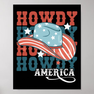 Amerikanisch Howdy Western Cowgirl Cowboy Rodeo 4. Poster