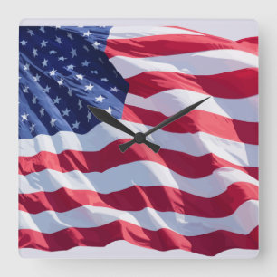 Amerikanisch Patriotic Veterans Wall Decks Quadratische Wanduhr