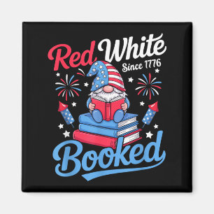 Amerikanisch Patriotisch Gebucht Rot Weiß Bücherli Magnet