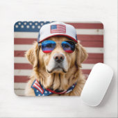 Amerikanisch Patriotisch Golden Retriever Mousepad (Mit Mouse)