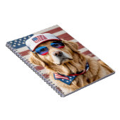 Amerikanisch Patriotisch Golden Retriever Notizblock (Rechte Seite)