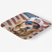 Amerikanisch Patriotisch Golden Retriever Pappteller (Gewinkelt)