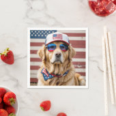 Amerikanisch Patriotisch Golden Retriever Serviette (Beispiel)