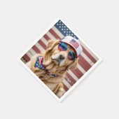 Amerikanisch Patriotisch Golden Retriever Serviette (Ecke)