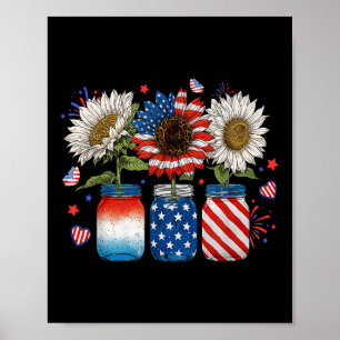 Amerikanisch-Patriotische Flaggenjars in den USA m Poster