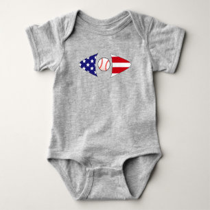 Amerikanisch-patriotische Softball/Baseball Baby Strampler