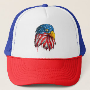 Amerikanisch Patriotische USA-Flagge Weißkopfseead Truckerkappe
