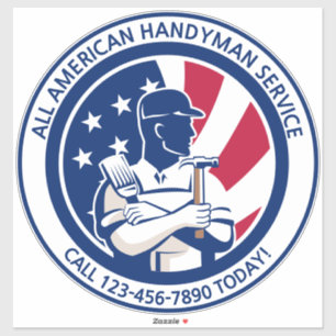 Amerikanisch-patriotischen Handwerker-Lieferwagen  Aufkleber