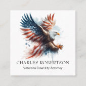 *~* amerikanisch. QR Flag Bald Adler AP16 Quadratische Visitenkarte (Vorderseite)