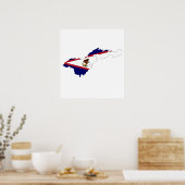 Amerikanisch-Samoa Flag Karte in voller Größe Poster (Küche)