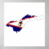 Amerikanisch-Samoa Flag Karte in voller Größe Poster (Vorne)