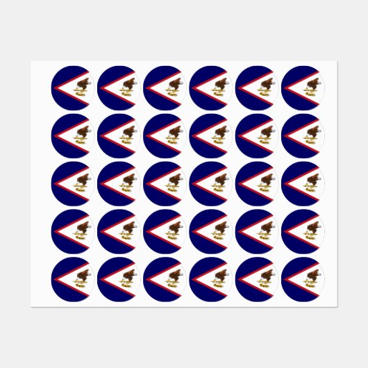 Amerikanisch-Samoa-Flagge Etiketten (Blatt)