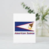 Amerikanisch-Samoa-Flagge mit Namen Postkarte (Stehend Vorderseite)