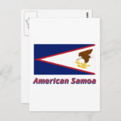 Amerikanisch-Samoa-Flagge mit Namen Postkarte (Vorne/Hinten)