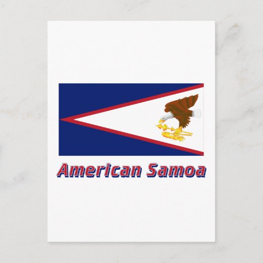 Amerikanisch-Samoa-Flagge mit Namen Postkarte (Vorderseite)
